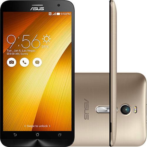 Smartphone Asus Zenfone 2 Dual Chip Desbloqueado Android Tela 5.5" 16GB 4G Wi-Fi 13MP - Dourado