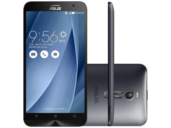 Smartphone Asus ZenFone 2 32GB Prata Dual Chip 4G - Câm 13MP + Selfie 5MP 5.5” Full HD Proc. Quad Core