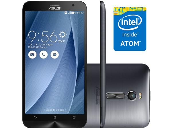 Smartphone Asus ZenFone 2 32GB Prata Dual Chip 4G - Câm. 13MP + Selfie 5MP Tela 5.5” Full HD Quad Core