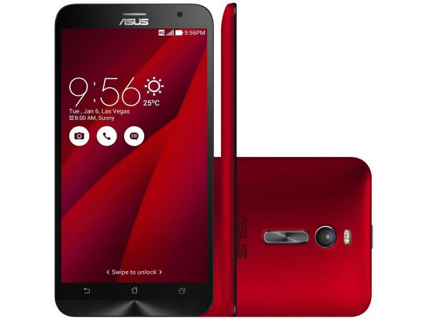 Smartphone Asus ZenFone 2 32GB Vermelho Dual Chip - 4G Câm. 13MP + Selfie 5MP 5.5” Full HD Quad Core
