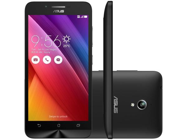 Smartphone Asus ZenFone Go 16GB Preto Dual Chip 3G - Câm. 8MP Tela 5 HD Proc. Quad Core Android 5.0