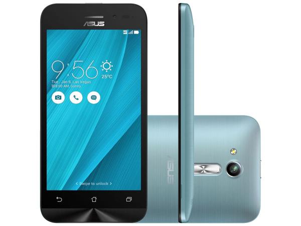 Smartphone Asus ZenFone Go 8GB Azul Dual Chip - 3G Câm. 5MP Tela 4.5” Proc. Quad Core