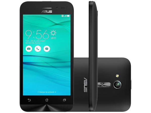 Smartphone Asus ZenFone Go 8GB Preto Dual Chip - 3G Câm. 5MP Tela 4.5” Proc. Quad Core