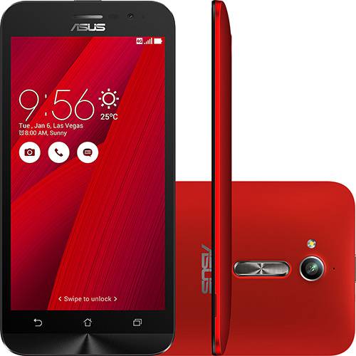 Smartphone Asus Zenfone Go Dual Chip Android 5.1 Tela 5" Qualcomm Snapdragon 8GB 3G Wi-Fi Câmera 8MP - Vermelho