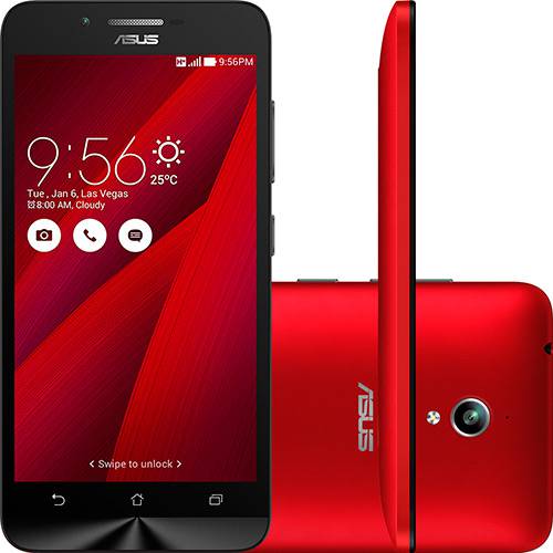 Smartphone Asus Zenfone Go Dual Chip Desbloqueado Android 5 Tela 5" 3G 16GB Câmera 8MP - Vermelho