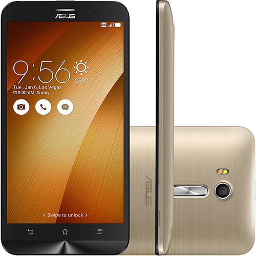 Smartphone Asus Zenfone GO Live Dual Chip Android 5.1 Tela 5.5" Snapdragon 32GB 4G Câmera 13MP - Dourado