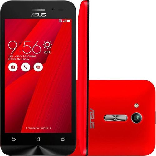 Smartphone Asus Zenfone Go Vermelho 4,5" Dual SIM 8GB de Memória e 1GB de RAM