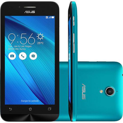 Smartphone Asus Zenfone Go Zc500tg, 3g Android 5.1 Quad Core 1.3ghz 16gb Câmera 8mp Tela 5.0", Azul