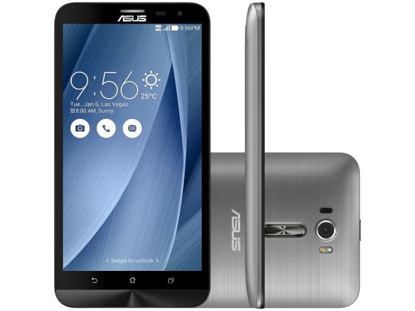 Smartphone Asus ZenFone 2 Laser 16GB Prata - Dual Chip 4G Câm 13MP + Selfie 5MP Tela 6” Full HD