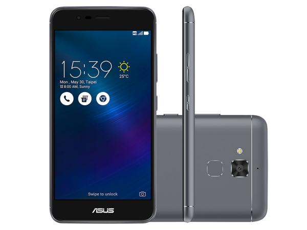 Smartphone Asus ZenFone 3 Max 16GB Cinza Espacial - Dual Chip 4G Câm. 13MP + Selfie 5MP Tela 5.2”