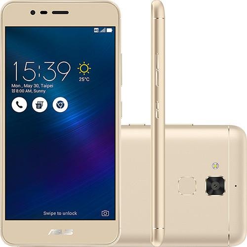 Smartphone Asus Zenfone 3 Max Dual Chip Android 6 Tela 5.2 16GB 4G Câmera 13MP - Dourado