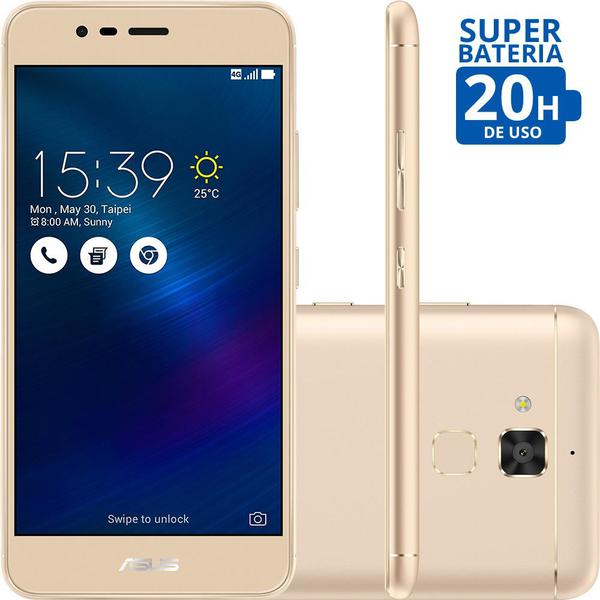 Smartphone Asus Zenfone 3 Max Dual Chip Android 6 Tela 5.2 16GB 4G Câmera 13MP - Dourado