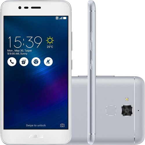 Smartphone Asus Zenfone 3 Max Dual Chip Android 6 Tela 5.2" 16GB 4G Câmera 13MP - Prata