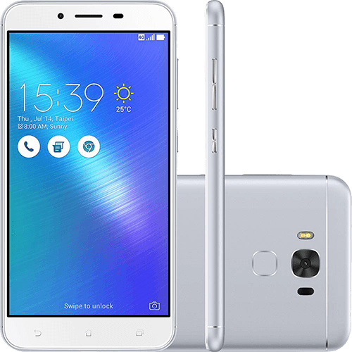 Smartphone Asus Zenfone 3 Max Snapdragon Dual Chip Android 6 Tela 5.5" 32GB 4G Wi-Fi Câmera 16MP - Prata