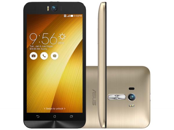 Smartphone Asus ZenFone Selfie 32GB Dourado - Dual Chip 4G Câm 13MP + Selfie 13MPFlash Tela 5.5”