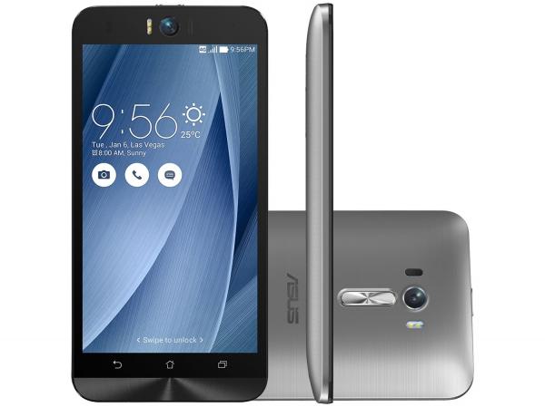 Smartphone Asus ZenFone Selfie 32GB Prata - Dual Chip 4G Câm. 13MP + Selfie 13MP Tela 5.5