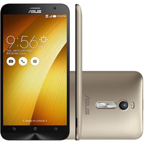 Smartphone Asus Zenfone 2 ZE551ML, 4G Android 5.0 Intel Quad Core 2.3GHz 16GB Câmera 13MP Tela 5.5, Dourado