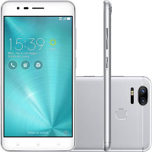 Smartphone Asus Zenfone 3 Zoom Dual Chip Android 6.0 Tela 5,5" Qualcomm Snapdragon 8953 64GB 4G Câmera 12MP Dual Cam - Prata