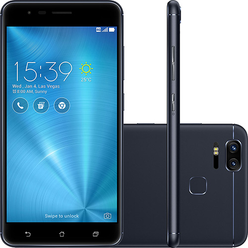 Smartphone Asus Zenfone 3 Zoom Dual Chip Android 6.0 Tela 5.5" Snapdragon 128GB 4G Wi-Fi Camêra 13MP - Preto
