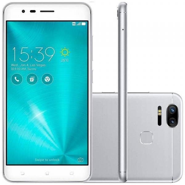 Smartphone Asus Zenfone 3 Zoom, Prata, ZE553KL, Tela de 5.5", 128GB, 12MP