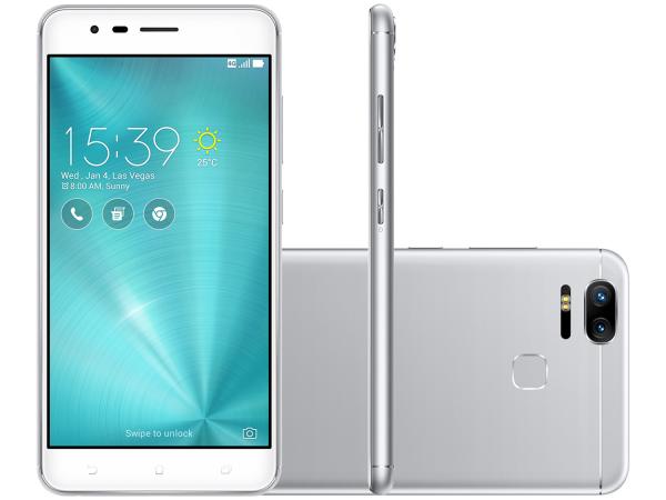 Smartphone Asus Zenfone Zoom S 64GB Prata - Dual Chip 4G Câm. 12MP e 12MP + Selfie 13MP