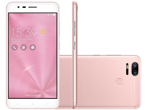 Smartphone Asus Zenfone Zoom S 64GB Rose Gold - Dual Chip 4G Câm. 12MP e 12MP + Selfie 13MP