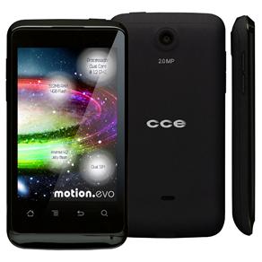 Smartphone CCE Motion Plus SK352 Preto com 4GB, Tela 3,5”, Dual Chip, Android 4.2, Câmera 2MP, 3G, Wi-Fi, Bluetooth, MP3, FM e GPS
