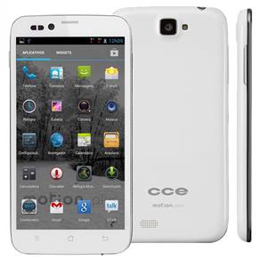 Smartphone CCE Motion Plus SK504 Branco com Dual Chip, Tela 5”, Android 4.1, Processador Quad Core de 1.2GHz, Câmera 8MP, 3G e Cartão 4G