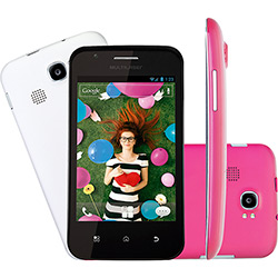 Smartphone Dual Chip Branco/Rosa - Trend - Tela 4,0", Android 2.3, Câmera 2MP,Wi Fi, 3G