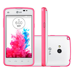 Smartphone Dual Chip - L50 Sporty TV LG Desbloqueado Branco/Rosa Android 4.4, KitKat 3G Câmera Fotográfica 5MP Memória Interna de 4GB Wi-Fi