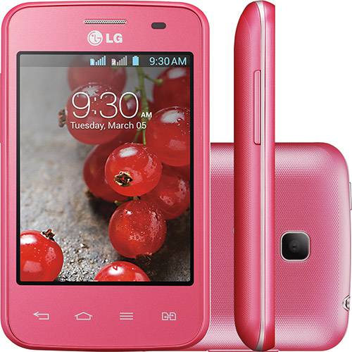 Smartphone Dual Chip LG Optimus L3 II Dual Desbloqueado Rosa Android 4.1 3G Wi-Fi Câmera 3.0MP Memória Interna 4GB GPS