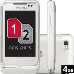 Smartphone Motorola MOTOSMART ME XT305, Desbloqueado Tim, Branco, Dual Chip - Android 2.3, Display 3.2", Touchscreen, Câmera de 2MP, Filmadora, 3G, Wi-Fi, Bluetooth, MP3 Player, Rádio FM, GPS, Memória Interna de 512MB, Cartão de Memória 4GB