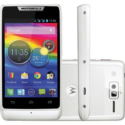 Tudo sobre 'Smartphone Dual Chip Motorola Razr D1 Desbloqueado Branco TV Android 4.1 Câmera 5MP 3G Wi-Fi'