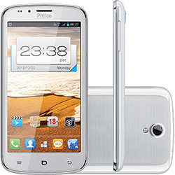 Smartphone Dual Chip Philco Phone 530 Dual Desbloqueado, Branco Android 4.0, 3G,Wi-Fi,Câmera 8 MP,Memória Interna 4GB, GPS