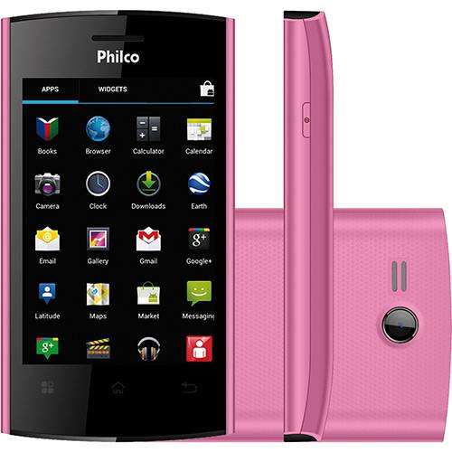 Tudo sobre 'Smartphone Dual Chip Philco Phone 350 Dual Desbloqueado,Rosa Android 4.0, 3G,Wi-Fi,Câmera 3 MP,Memória Interna 512MB, GPS'