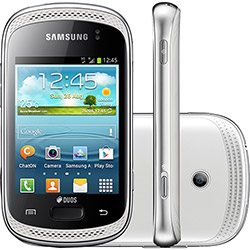 Smartphone Dual Chip Samsung Galaxy Music Duos Branco Android 4.0 Desbloqueado - Câmera 3.2MP Wi-Fi GPS e Memória Interna 4GB