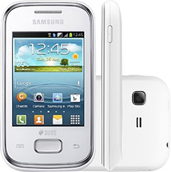 Smartphone Dual Chip Samsung Galaxy Pocket Plus Duos Branco - Android Câmera 2MP Wi-Fi GPS