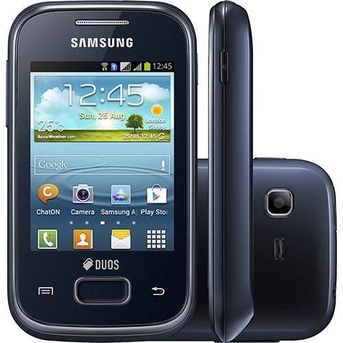 Smartphone Dual Chip Samsung Galaxy Pocket Plus Duos Preto - Android Câmera 2MP Wi-Fi GPS