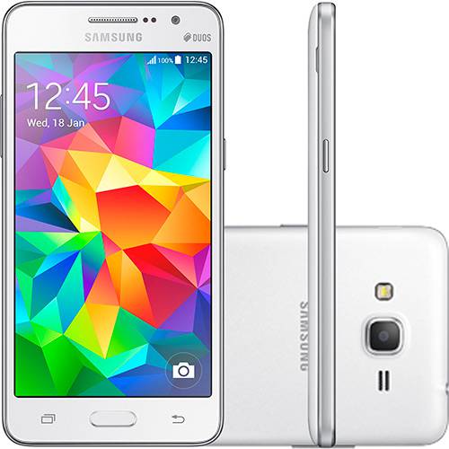 Tudo sobre 'Smartphone Galaxy Gran Prime Duos Chip Desbloqueado Oi Android 4.4 Tela 5" 8GB 3G Wi-Fi Câmera 8MP - Branco'