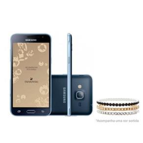 Smartphone Galaxy J3 2016 Duos Preto Samsung + Pulseira Swarovski