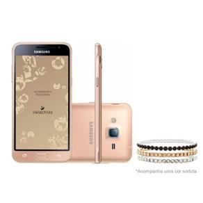 Smartphone Galaxy J5 Duos Dourado Samsung + Pulseira Swarovski