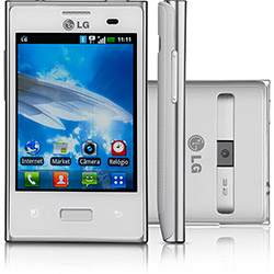 Smartphone LG E400f Optimus L3 Desbloqueado Tim Branco - GSM Android 2.3, Processador 600 Mhz 3G Wi-Fi Câmera 3.2MP Filmadora Bluetooth 2.1 MP3 Player Rádio FM Memória Interna de 2 GB