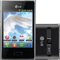 Smartphone LG E400f Optimus L3 Desbloqueado Tim Preto - GSM Android 2.3, Processador 600 Mhz 3G Wi-Fi Câmera 3.2MP Filmadora Bluetooth 2.1 MP3 Player Rádio FM Memória Interna de 2 GB