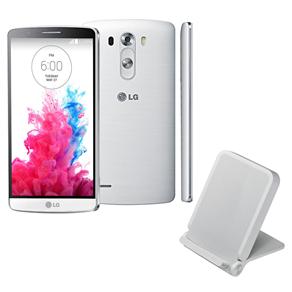 Smartphone LG G3 Branco com Tela de 5.5”, Android 4.4, Câmera 13MP, 3G/4G, Processador Quad Core 2.45 GHz e Carregador Wireless