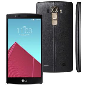 Smartphone LG G4 Dual Chip H818P em Couro Preto, com Tela de 5.5", Android 5.0, 4G, Câmera 16MP e Processador Hexa Core de 1.8 GHz