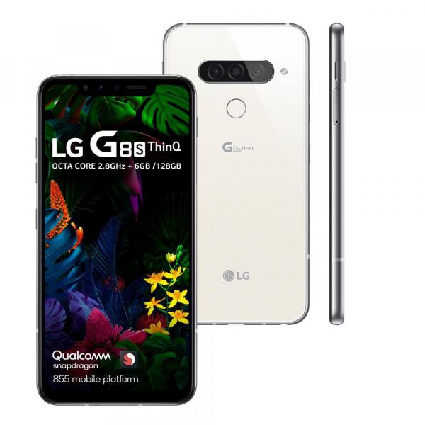 Smartphone LG G8S ThinQ Branco 128GB, Tela 6,21" OLED, Inteligência Artificial, Resistente a Impactos, Câmera Tripla, 6GB RAM e Processador Qualcomm
