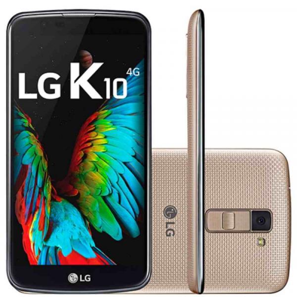 Smartphone LG K10 Dourado 16GB Tela 5.3" Dual Chip Câmera 13MP 4G Android 6.0