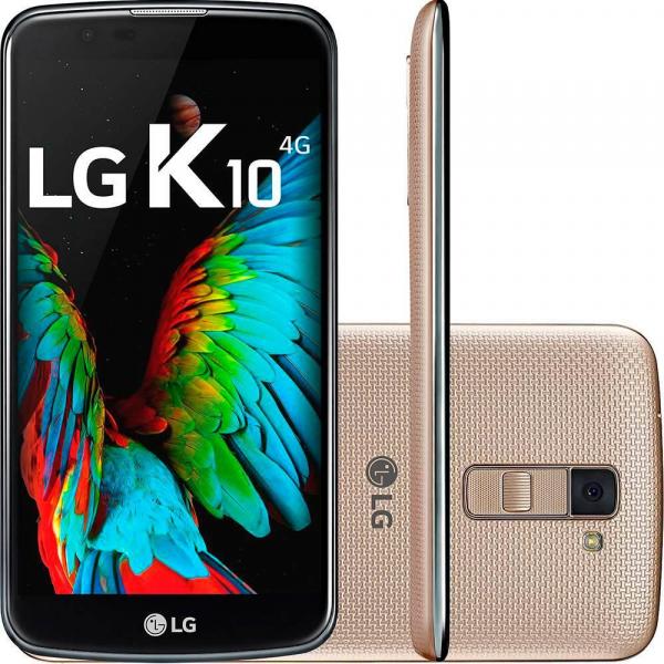 Smartphone LG K10, Dourado, Tela 5.3", 16GB, 13MP, Desbloqueado Vivo