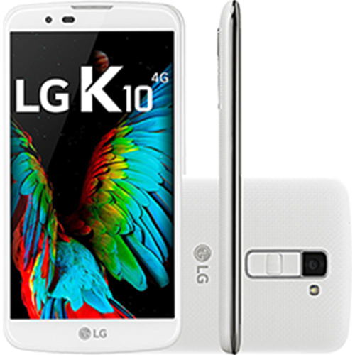 Smartphone LG K10 Dual Chip Android 6.0 Marshmallow Tela 5.3" 16GB 4G Câmera 13MP TV Digital - Branco