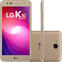 Smartphone Lg K10 Power Dual Chip Android Tela 5,5" Octacore Android 7.0 Nougat 32GB 4G Wi-Fi Câmera 13MP - Dourado